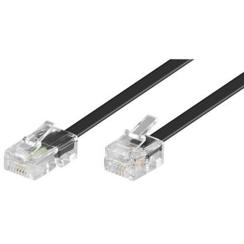 Modular Anschlußkabel, RJ45 8P4C Stecker <> RJ11 6P4C Stecker, schwarz - 6m