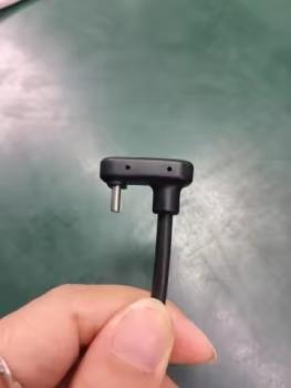 Preview: Sonderkonfektion USB2.0  Kabel C-M(G5,7mm) auf C - Winkeladapter 180° (lt.Zeichnung) -M , schwarz - 0.50m