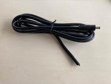 Sonderkonfektion DC Power Kabel UL2725/16AWG-03CT , DC-Stecker 2.5*5.5*9.5V auf offenes Ende( cut neat) , PVC , schwarz - 1.5m