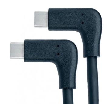 10 Gbit/s Super Speed USB 3.1 Gen.2 Verbindungskabel , 2 xUSB-C Stecker  gewinkelt , schwarz - 2m