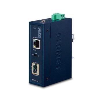 Industrie Konverter IGT-815AT ,10/100/1000Base-T , 9 -48V DC / 24V AC , 1x SFP , IP30 , Hutschienen/Wand Montage