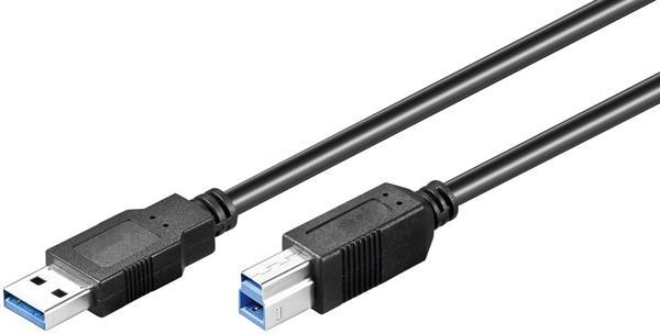 USB3.0 SuperSpeed 5Gbps Anschlußkabel ,Stecker (Typ A) > Stecker (Typ B) , schwarz - 5m