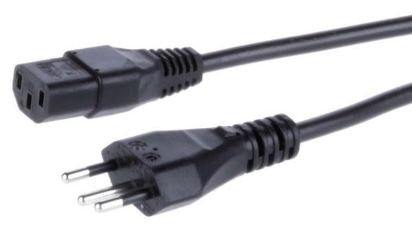 Brasilien-Netzkabel  ,Stecker N IEC 60906-I   C13 ,INMETRO , schwarz - 1.8m