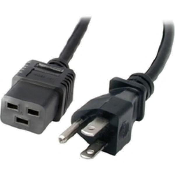 USA / Kanada -Netzkabel , Stecker B(NEMA 5-15P)   C19, Kabel , SJT, AWG16 , UL/CSA , schwarz - 1.8m