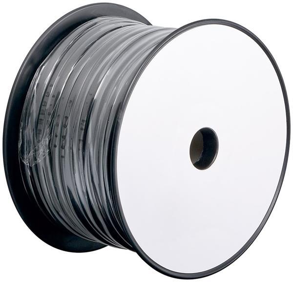 Telefonflachkabel 6-adrig , AWG 28 , ungeschirmt , CCA , schwarz - 100m Spule
