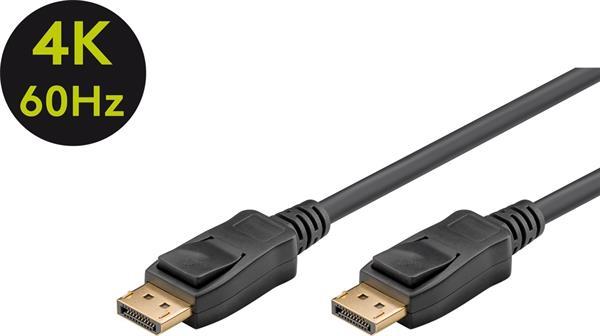 1.2 DisplayPort Kabel 4K UHD 2160p (60 Hz) , 2 x DP-Stecker vergoldet , 21.6 Gbit/s , schwarz - 5m