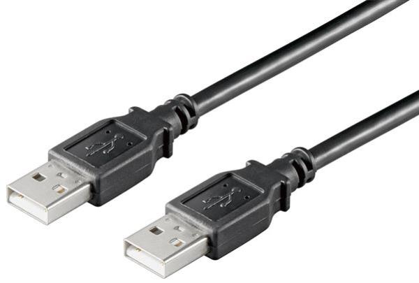 USB2.0 Hi-Speed Verbindungskabel  , 2 x USB A Stecker , schwarz - 5m