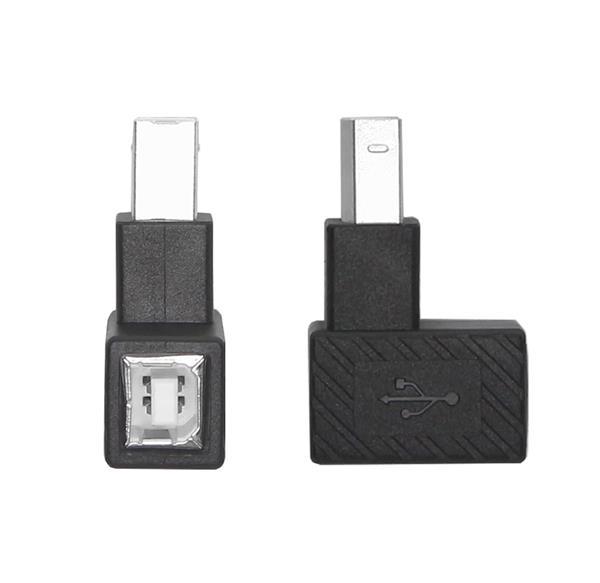 USB2.0  Adapter 90° rechter Winkel  USB2.0-Stecker (Typ B) > USB2.0-Buchse (Typ B) , schwarz