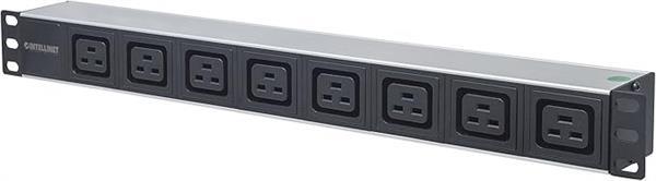 19" PDU Steckdosenleiste 1HE, 8-fach mit C19-Kaltgerätesteckdosen , mit Stromkabel  -2m