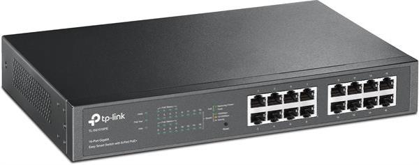19" TP-Link TL-SG1016PE 16-Port-Gigabit-PoE-Switch mit 8 PoE+ Ports , schwarz