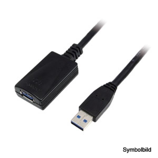 LogiLink UA0127 USB3 Repeater Kabel, schwarz, 5m