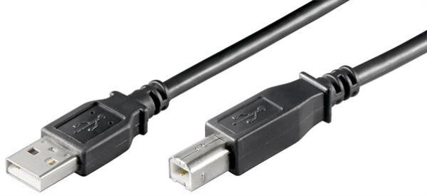 USB2.0 Hi-Speed Anschlußkabel SB2403 ,AWG28/24 , CU , UL20276 , USB A Stecker   USB B Stecker, schwarz - 3m