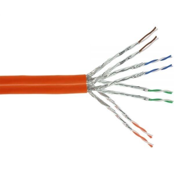 LAN Installationskabel Cat.7 1000MHz S/ FTP 4P, 4x2xAWG23/1, CPR, FRNC-B orange - 50m