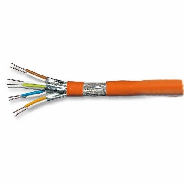 LAN Installationskabel Cat.7 1000MHz S/ FTP 4P, 4x2xAWG23/1, CPR , Dca , orange - 500m