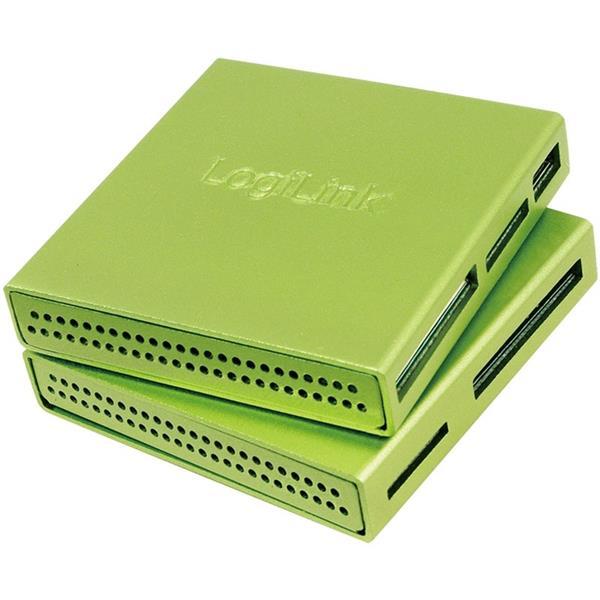 LogiLink CR0021 Multifunktionales  - Kartenlesegerät  USB2, Extern, alle Karten, Alu, grün