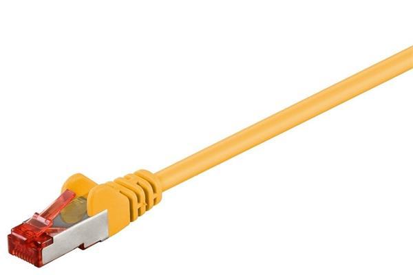 Premium Patchkabel CAT.6, S/FTP(PIMF), 2x RJ45 STP,  Kupfer,LSZH, gelb - 50m