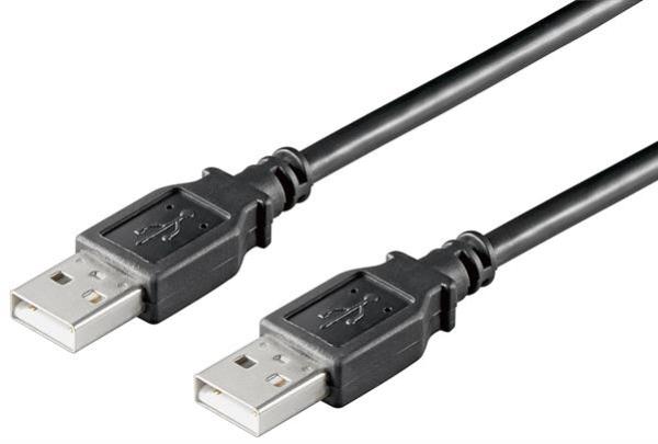 USB2.0 Hi-Speed Verbindungskabel , 2 x USB A Stecker , schwarz - 3m