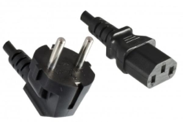 Korea- Netzkabel 3pin , Stecker F CEE 7/4  IEC 60320-C13 ,KTL bis 16A , schwarz -  2.5m