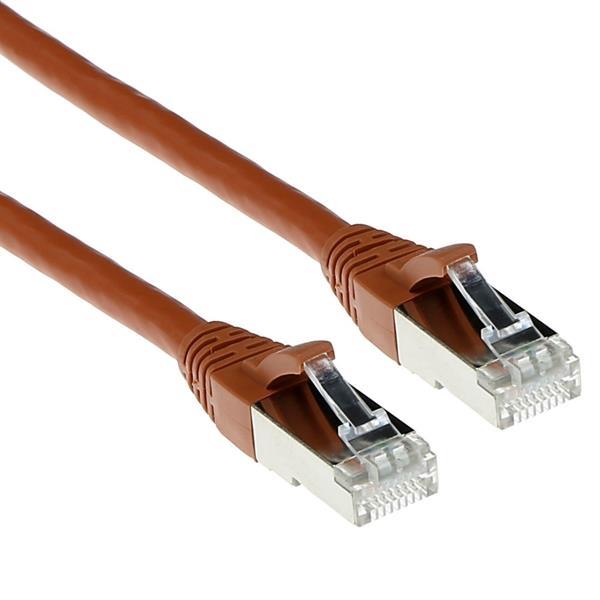 Cat.6A Patchkabel 10 Gigabit , AWG26 S/FTP , Kupfer , RJ45 STP   RJ45 STP,100 % getestet , braun - 1.5m
