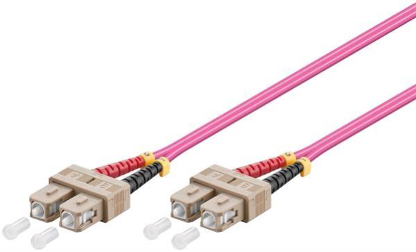 LWL Duplex Patchkabel, SC/SC, 50/125µ OM4, lila/violett, LSZH - 2m