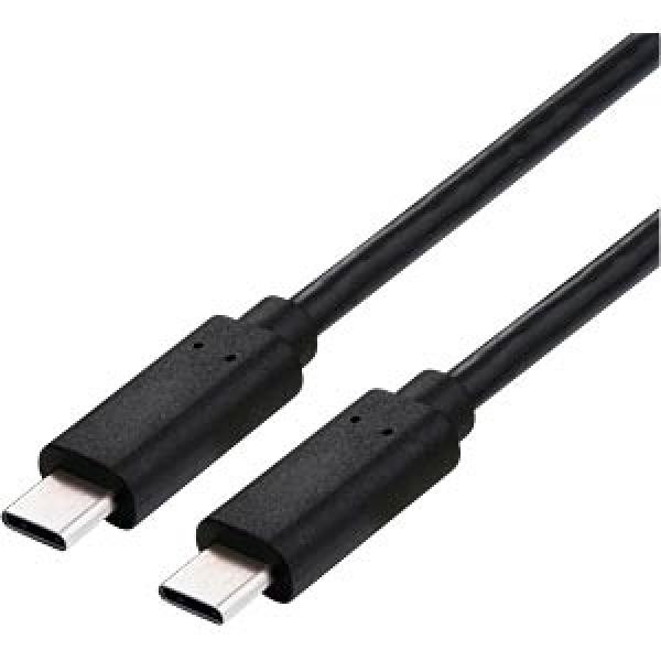 20 Gbits/Thunderbolt 3 Verbindungskabel  USB3.2G2x2 ,UL2725/E-519190 , 2 x Stecker-USB- C ,100W (PD 3.0) , schwarz - 1m