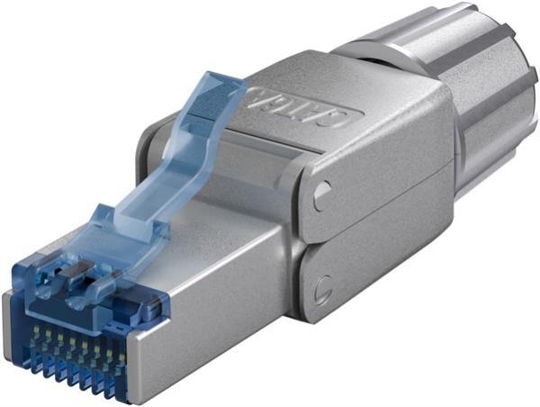 Feldkonfektionierbarer -Werkzeugfreier RJ45 Stecker CAT 6A STP geschirmt , max. Kabeldurchm.: 9 mm