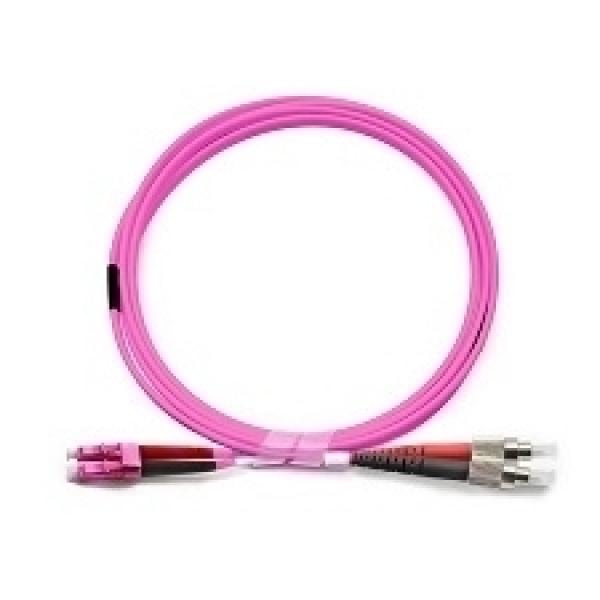 Premium LWL Duplex Patchkabel , OM4 , FC/PC-LC ,  50/125µm , MM ,LSZH , 2mm lila/violett - 4m