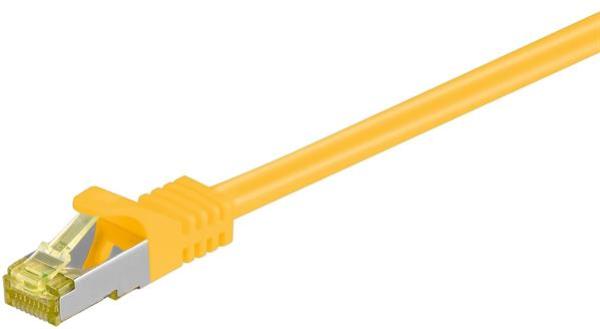600MHz GIGABIT Patchkabel PIMF , Cat.7 Rohkabel AWG26/7 , 2 x RJ45 STP , LSZH , gelb - 0.25m