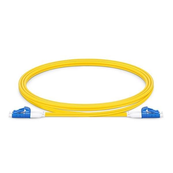 LWL Duplex Patchkabel Shortboot 12mm , LC UPC / LC UPC , 9/125µ , OS2 G652.D,2mm ,SM , gelb - 1m