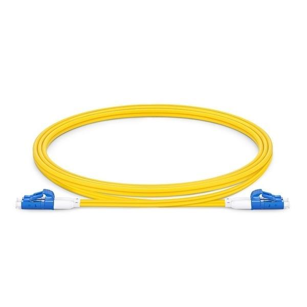 LWL Duplex Patchkabel Shortboot 12mm , LC UPC / LC UPC , 9/125µ , OS2 G652.D,2mm ,SM , gelb - 1.5m