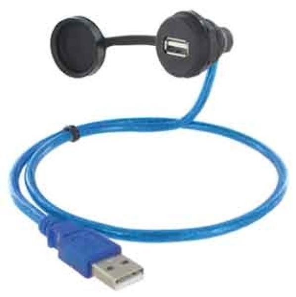 USB 2.0 Verbindungsleitung  41-038USB-51320 , USB2.0-A Buchse / Stecker M22 , IP64/IP67 - 0.50m
