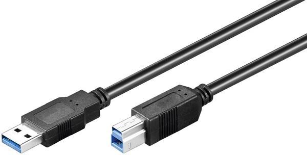 PREMIUM USB3.0 High Quality Kabel 5GBits, CU / UL2725 , USB A Stecker   USB B Stecker, schwarz - 3m