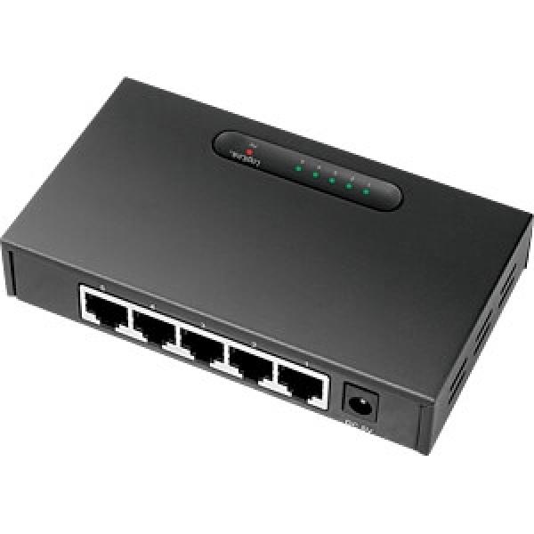 LogiLink NS0110 Gigabit Switch  , 5 Port 1000/100/10TX , Desktop ,Metallgehäuse
