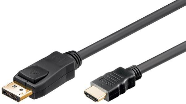 4K/60Hz Adapterkabel  DisplayPort 1.4  / HDMI  , Full HD , DP-Stecker > HDMI -Stecker , schwarz -3m