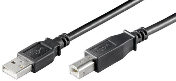 USB2.0 Hi-Speed Kabel 13-23025 , USB A Stecker   USB B Stecker, schwarz - 1m