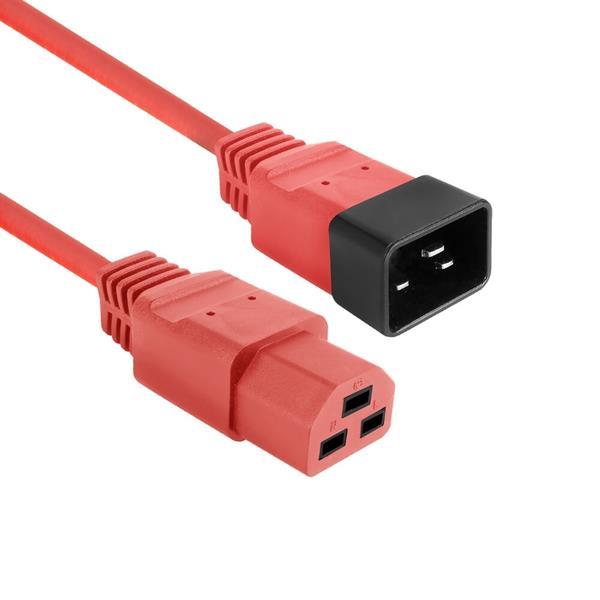 Kaltgerätekabel  , 16A , Stecker C20    C21 , 2.5mm², CE ,rot -1m