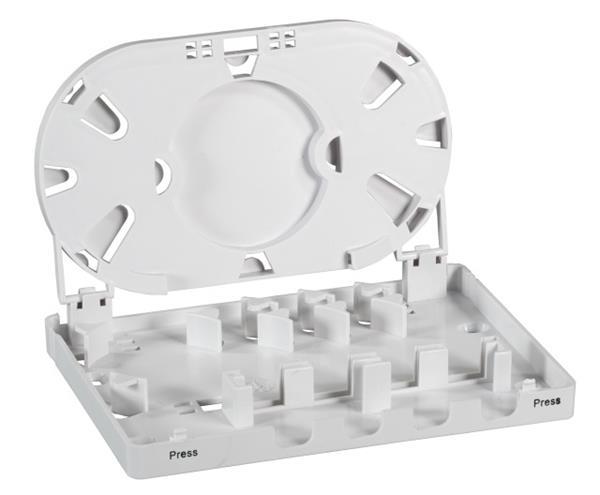 FTTH Indoor Anschlußbox für 4 Fasern, für 4 Kupplungen, inkl. Spleißkassette