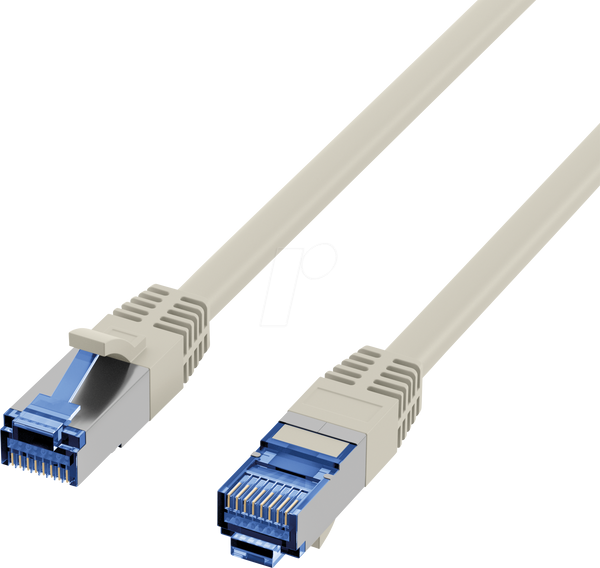 TPE Cat.7 Rohkabel superflex Patchkabel Cat.6A , AWG26/7  S/FTP ,CU , 2x RJ45 STP,  LZSH , grau - 0.5m