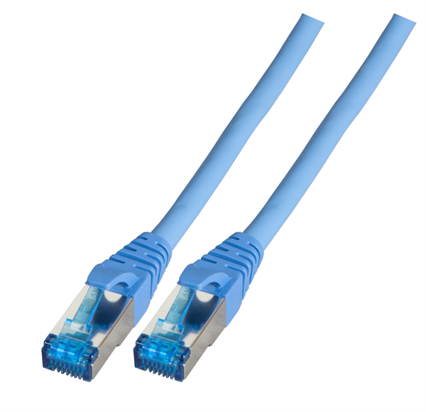 INFRALAN TPE superflex Patchkabel Cat.6A S/FTP ,CU , 2x RJ45 STP, 100% Prüfung , LZSH , blau - 1m