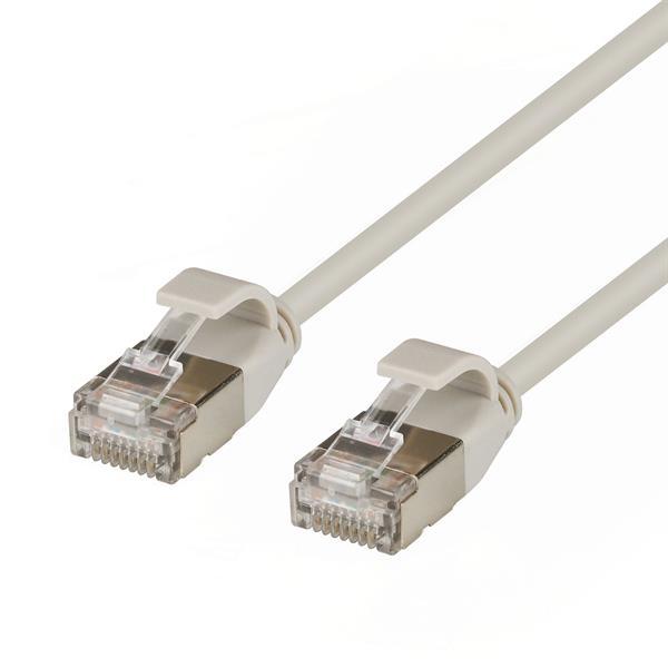 Cat.6A Slim-Patchkabel ultraflex TPE 4,0mm  U/FTP ,  RJ45    RJ45, Kupfer , grau - 2m