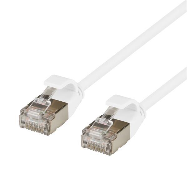 Cat.6A Slim-Patchkabel ultraflex TPE 4,0mm  U/FTP ,  RJ45    RJ45, Kupfer , weiß - 2m