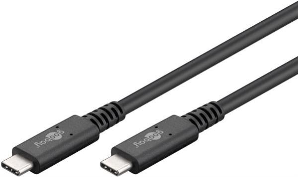 40 Gbits SuperSpeed USB 4.0 Gen 3x2  , 2x Stecker C , 100W( PD 3.0) , 5A , schwarz -1m