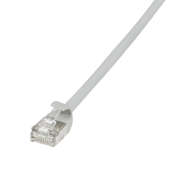 10 Gigabit Slim Ultraflex -Patchkabe Cat.6A ,TPE Mantel 3,8mm  U/FTP , 2 x RJ45 , CU , LSZH , grau -2m