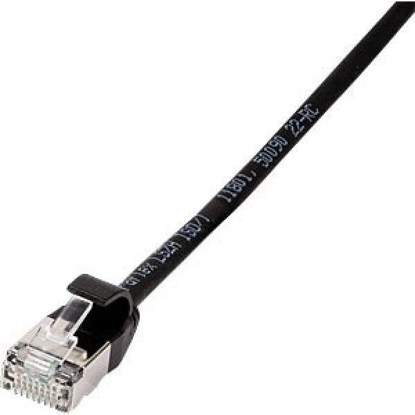 10 Gigabit Slim Ultraflex -Patchkabe Cat.6A ,TPE Mantel 3,8mm  U/FTP , 2 x RJ45 , CU , LSZH , schwarz -3m