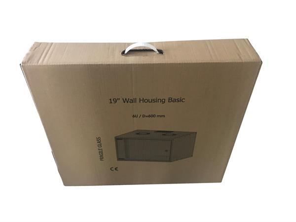 Wandgehäuse 12HE UMT , 1-teilig , H571xB535xT600mm, Sichttür , Flat-Pack - schwarz