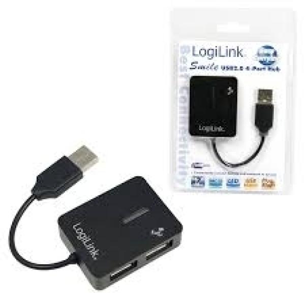 LogiLink UA0139 USB2.0 , 4-Port Mini Hub, passiv Bus-Powered, schwarz
