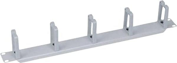 19" 1HE Kabelführungspanel , 5 Bügel , Metall,  lichtgrau, RAL 7035