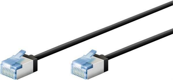 Ultraflexibles CAT 6A Patchkabel super slim U/FTP, RJ45    RJ45 , Ø 3,6mm , CU ,LSZH-TPE  , schwarz - 2m