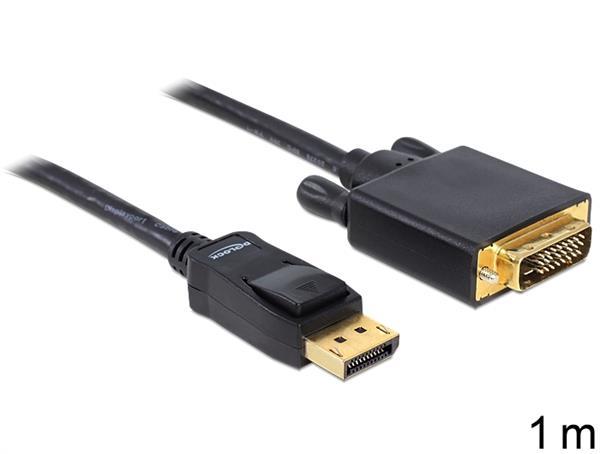 Delock 82590 DisplayPort 1.1 / DVI-D Adapterkabel , DP-Stecker >DVI-D-Stecker (24+1-Pin vergoldet ) , schwarz - 1m