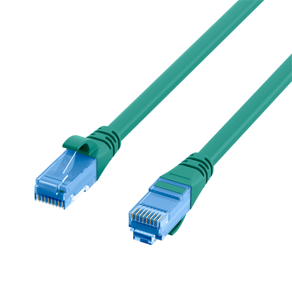 600MHz GIGABIT Cat.6A Patchkabel  U/UTP , Cat.7 Rohkabel , RJ45 STP   RJ45 STP , grün - 1m